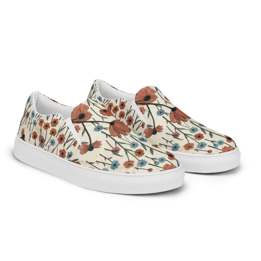 Bluebell Ember on Men's Slip-On Canvas Shoes — Right Front
