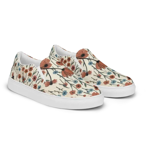 Bluebell Ember on a Men's Slip-On Canvas Shoes