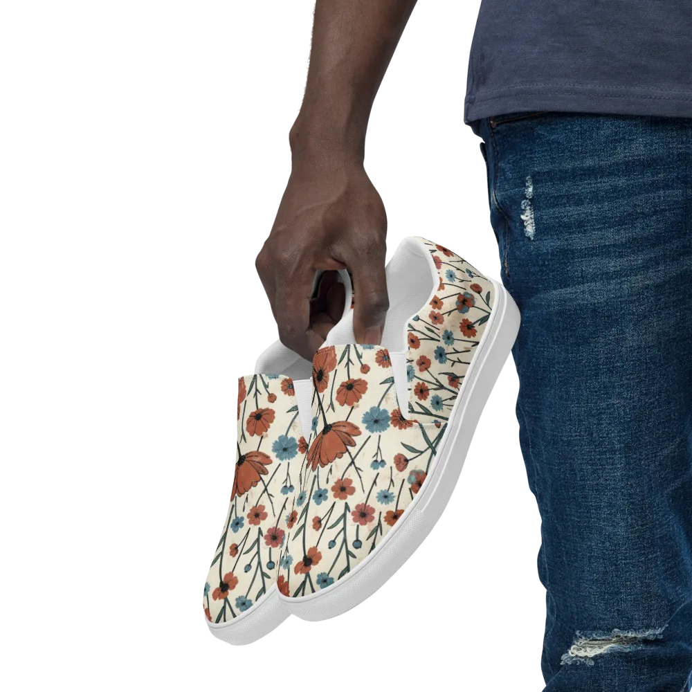 Bluebell Ember on Men's Slip-On Canvas Shoes — Left Front