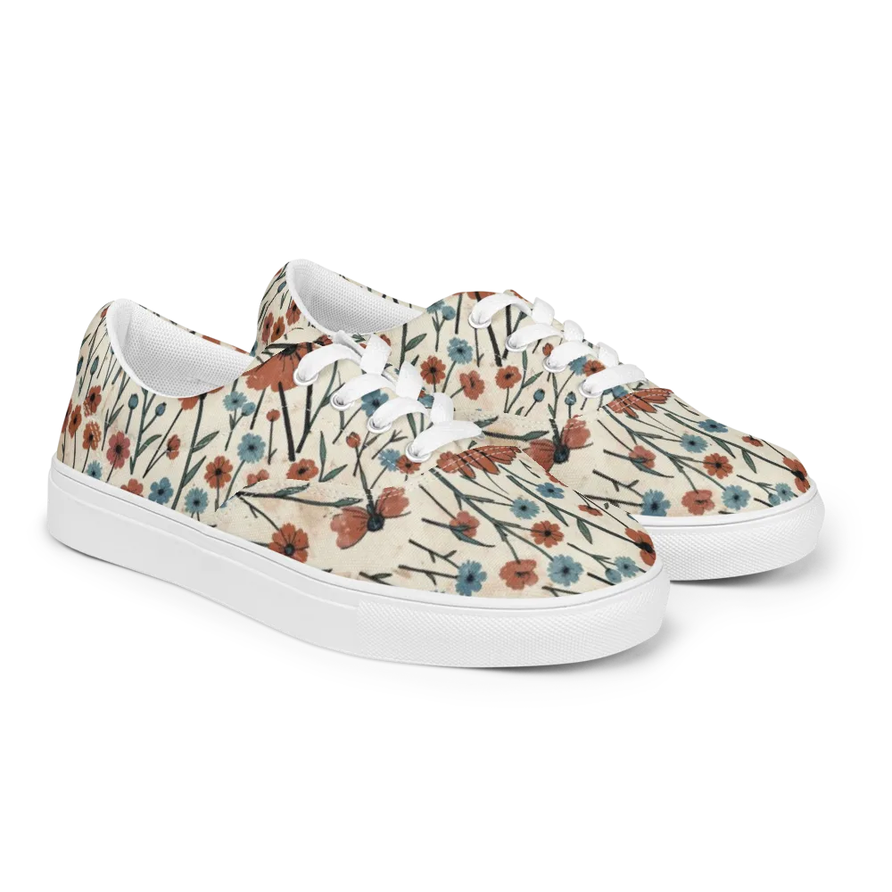 Bluebell Ember on Men's Lace-Up Canvas Shoes — Right Front