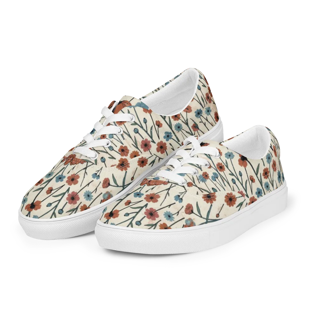 Bluebell Ember on Men's Lace-Up Canvas Shoes — Left Front