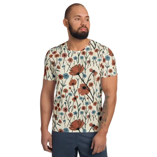 Bluebell Ember on a Men's Athletic T-Shirt