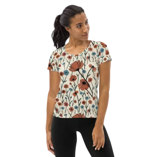 Bluebell Ember on a Women's Athletic T-Shirt