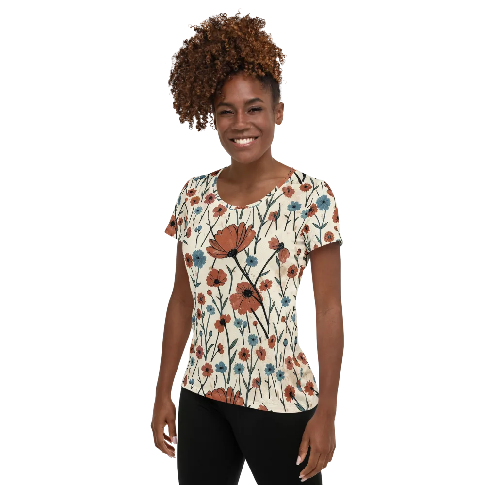 Bluebell Ember on Women's Athletic T-Shirt — Left