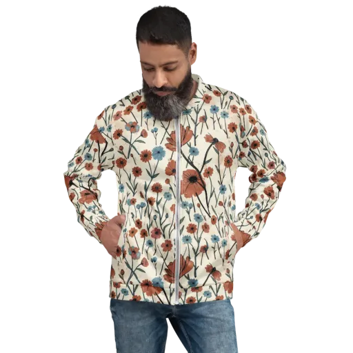 Bluebell Ember on a Bomber Jacket