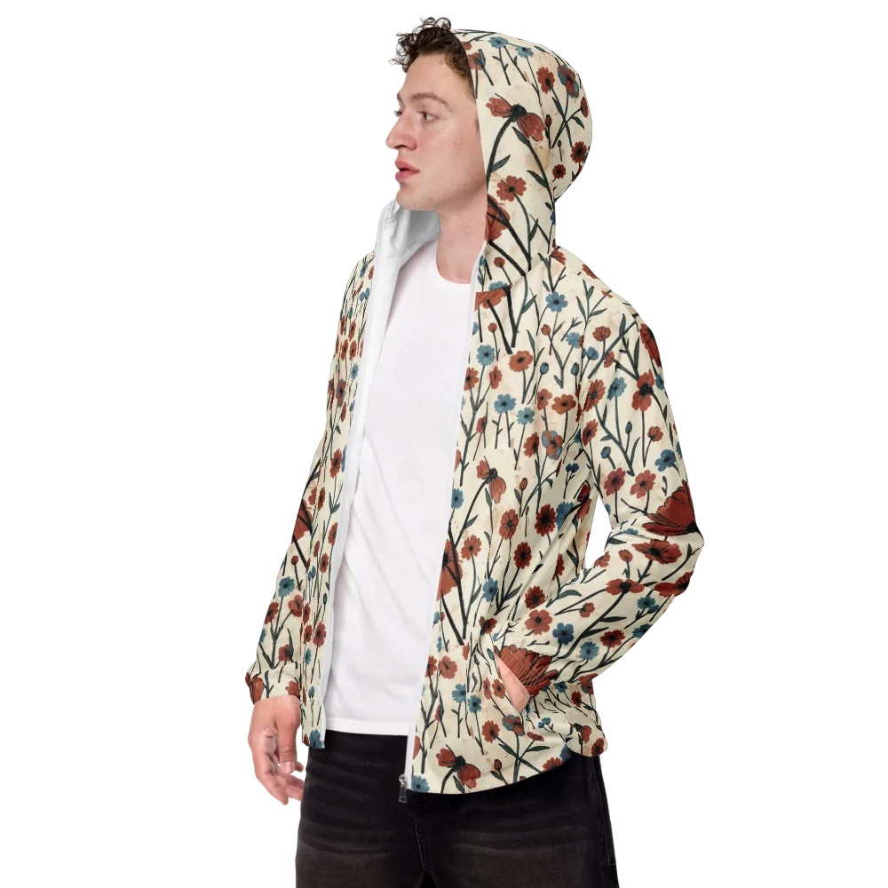 Bluebell Ember on Men's Windbreaker — Left Front