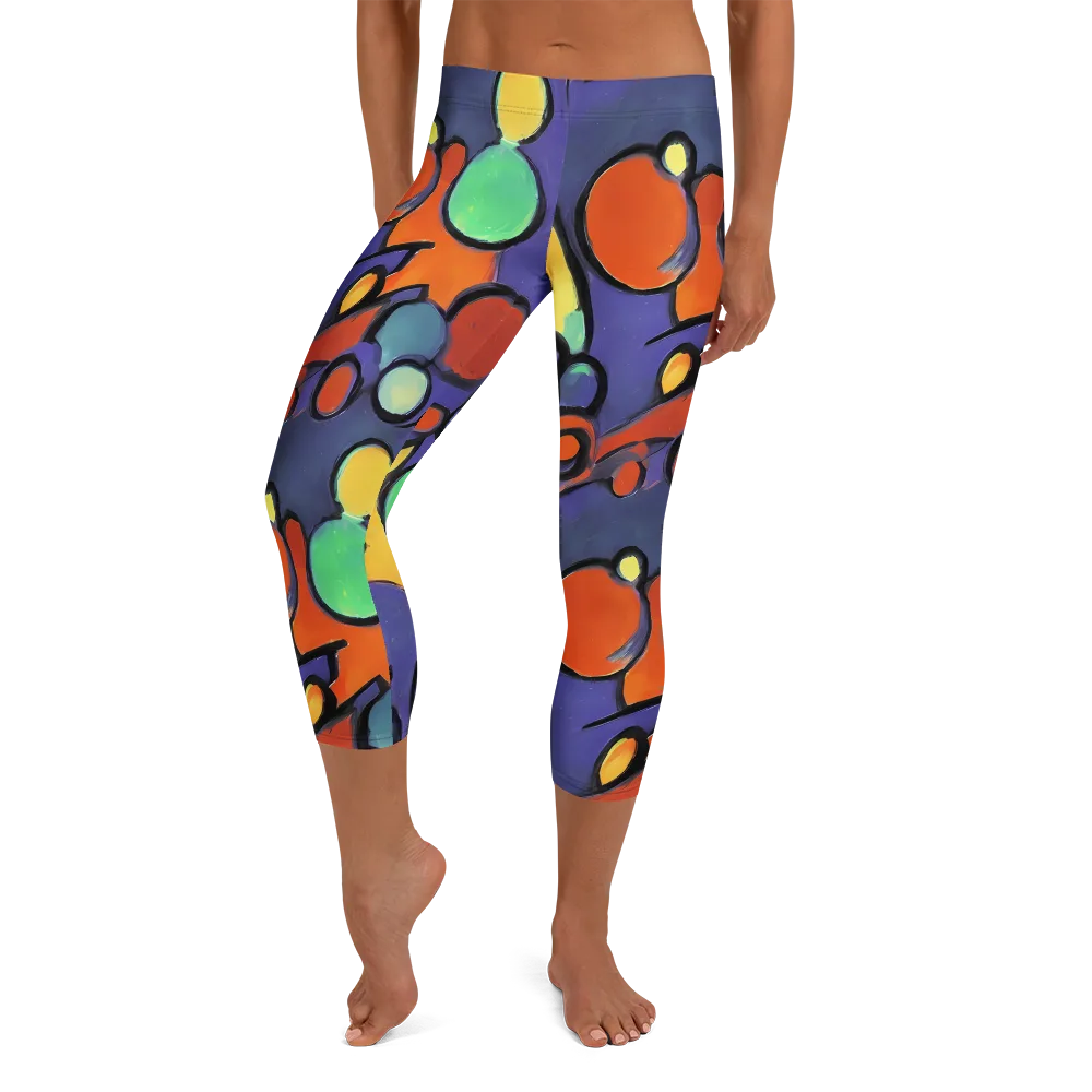 Cosmic Bubblegum on Capri Leggings — Front