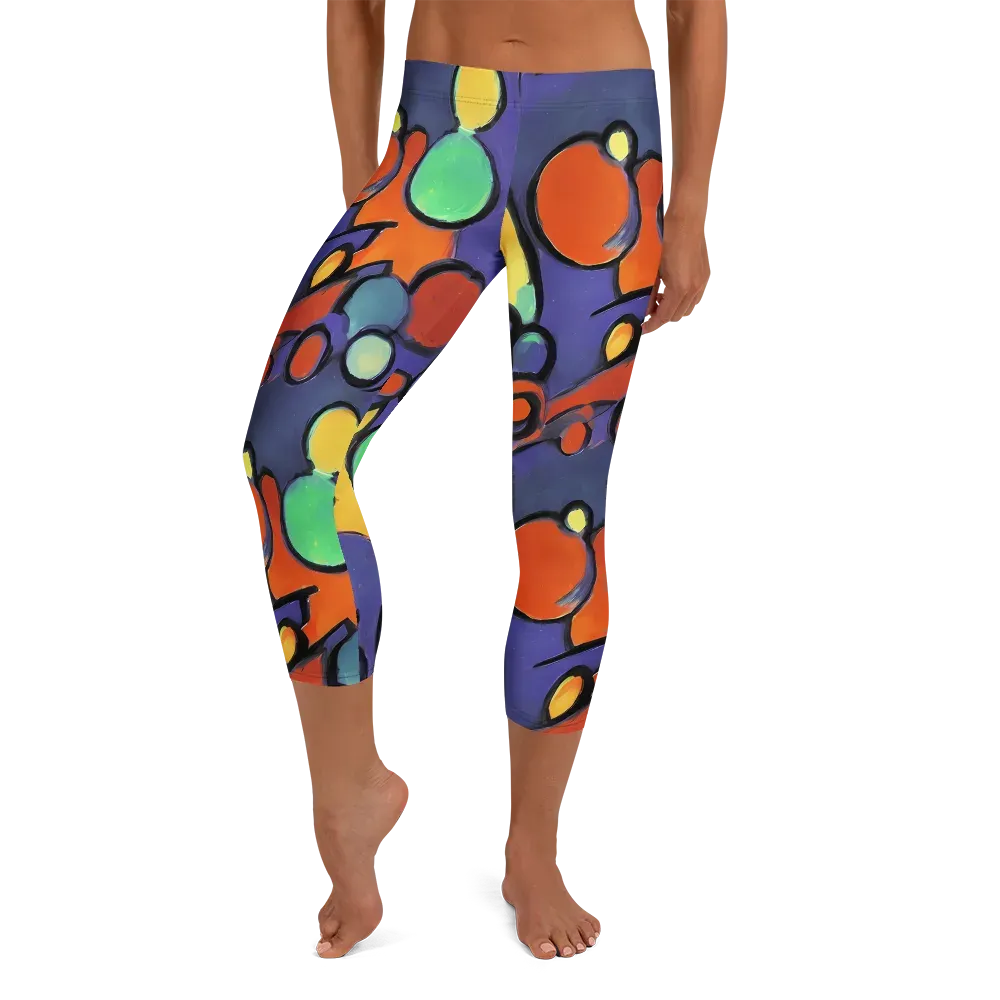 Cosmic Bubblegum on Capri Leggings — Front
