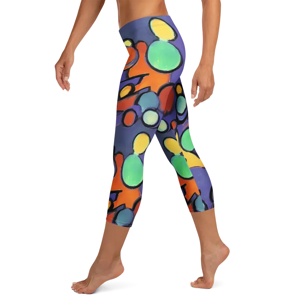 Cosmic Bubblegum on Capri Leggings — Left