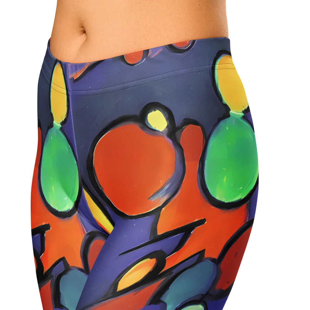 Cosmic Bubblegum on Capri Leggings — Zoomed-in