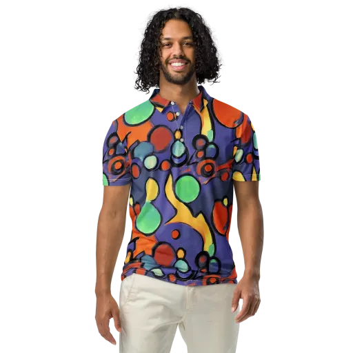 Cosmic Bubblegum on a Men's Slim Fit Polo Shirt