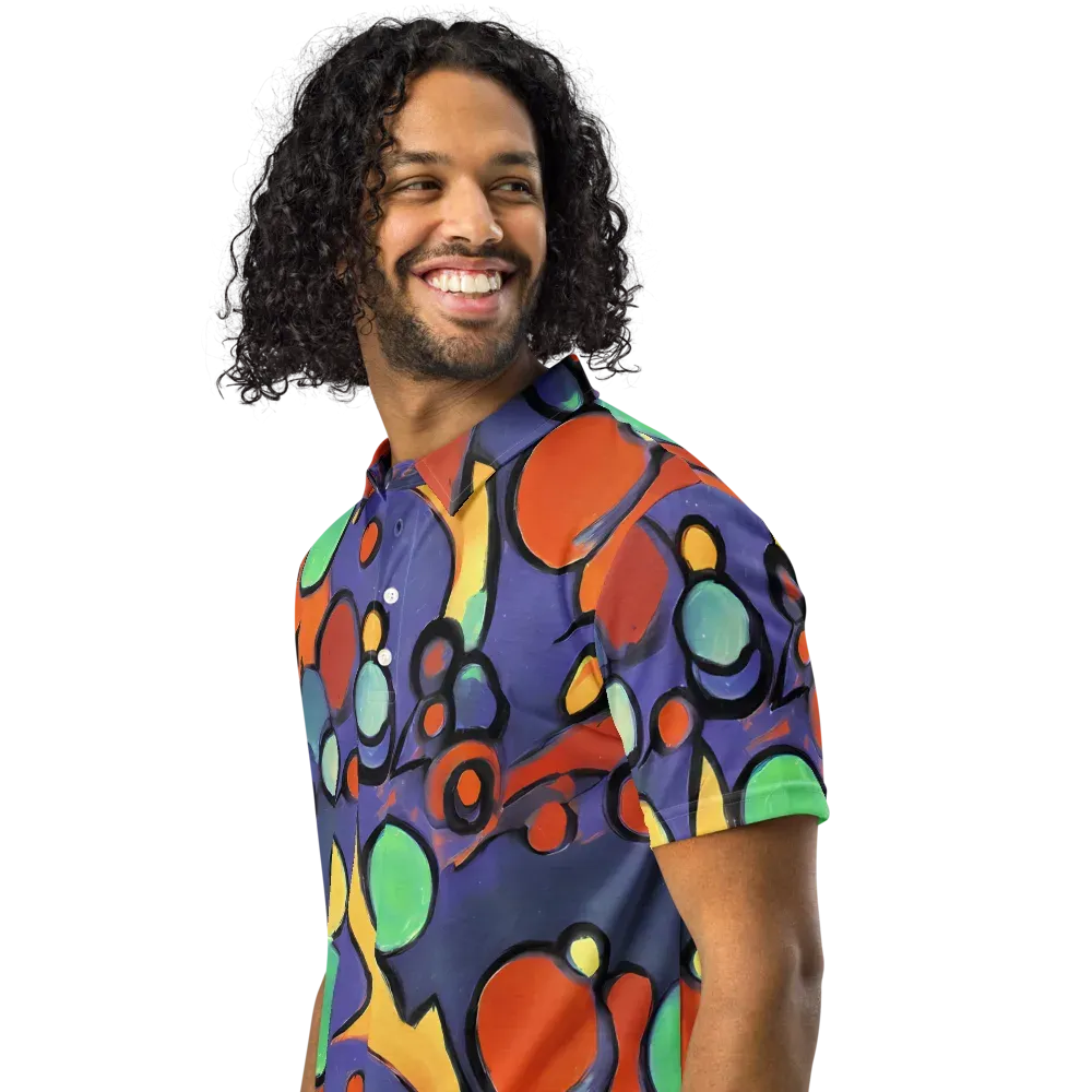 Cosmic Bubblegum on Men's Slim Fit Polo Shirt — Left Front