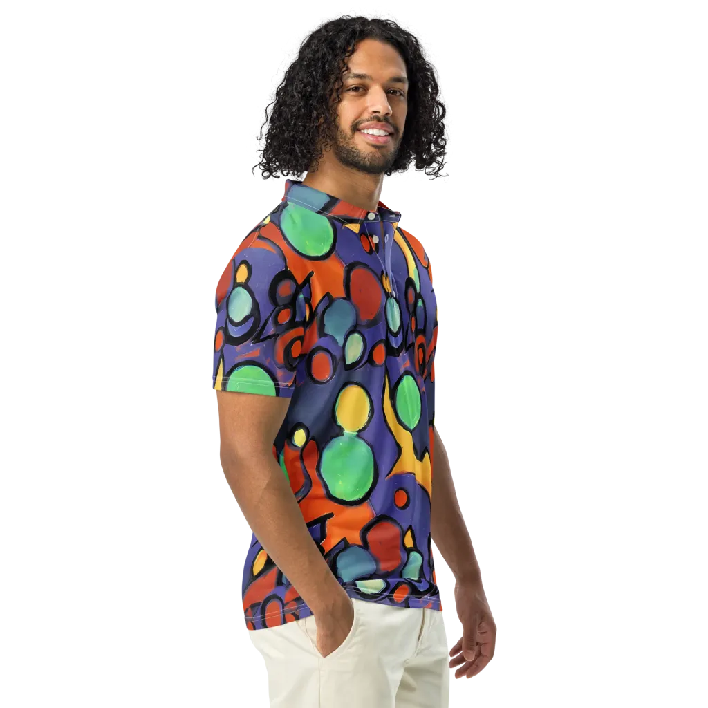 Cosmic Bubblegum on Men's Slim Fit Polo Shirt — Right Front