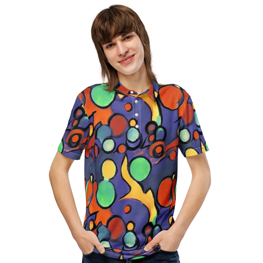 Cosmic Bubblegum on Men's Slim Fit Polo Shirt — Front