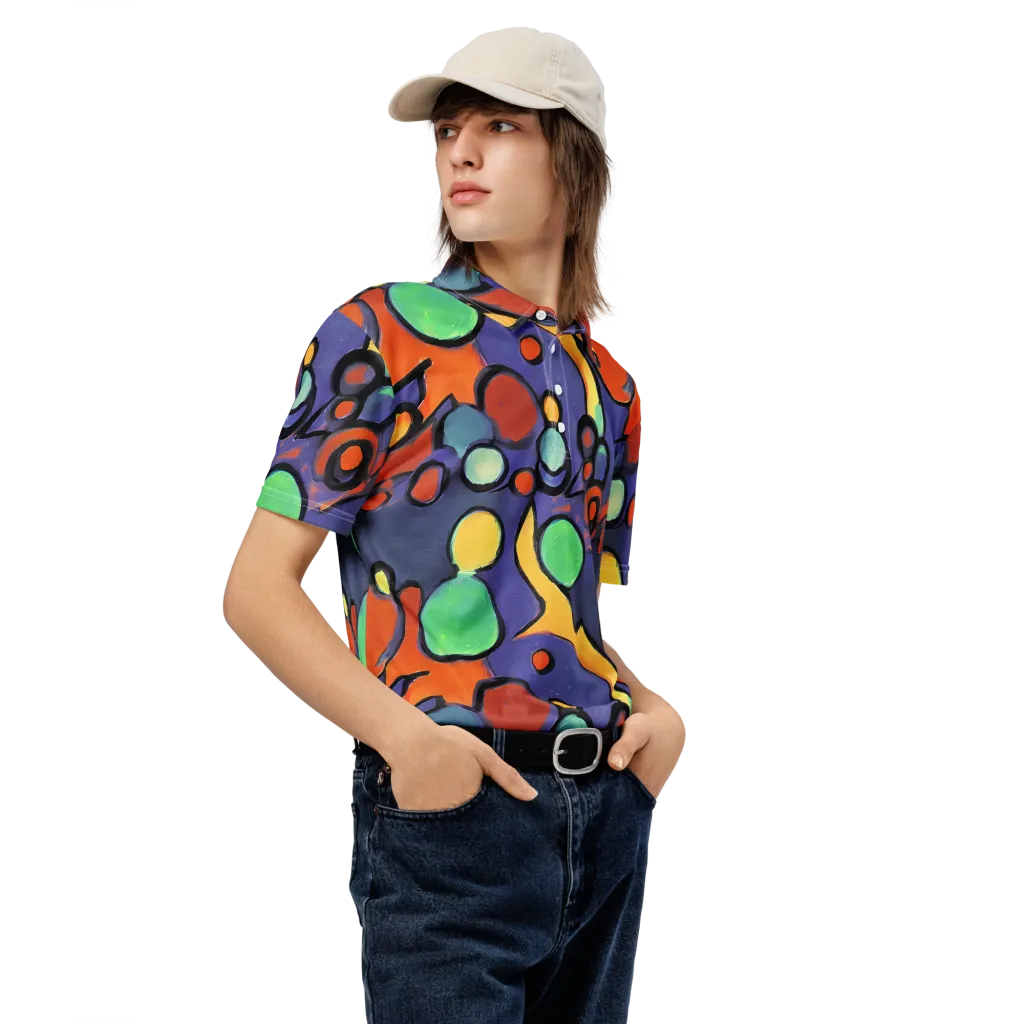 Cosmic Bubblegum on Men's Slim Fit Polo Shirt — Right Front