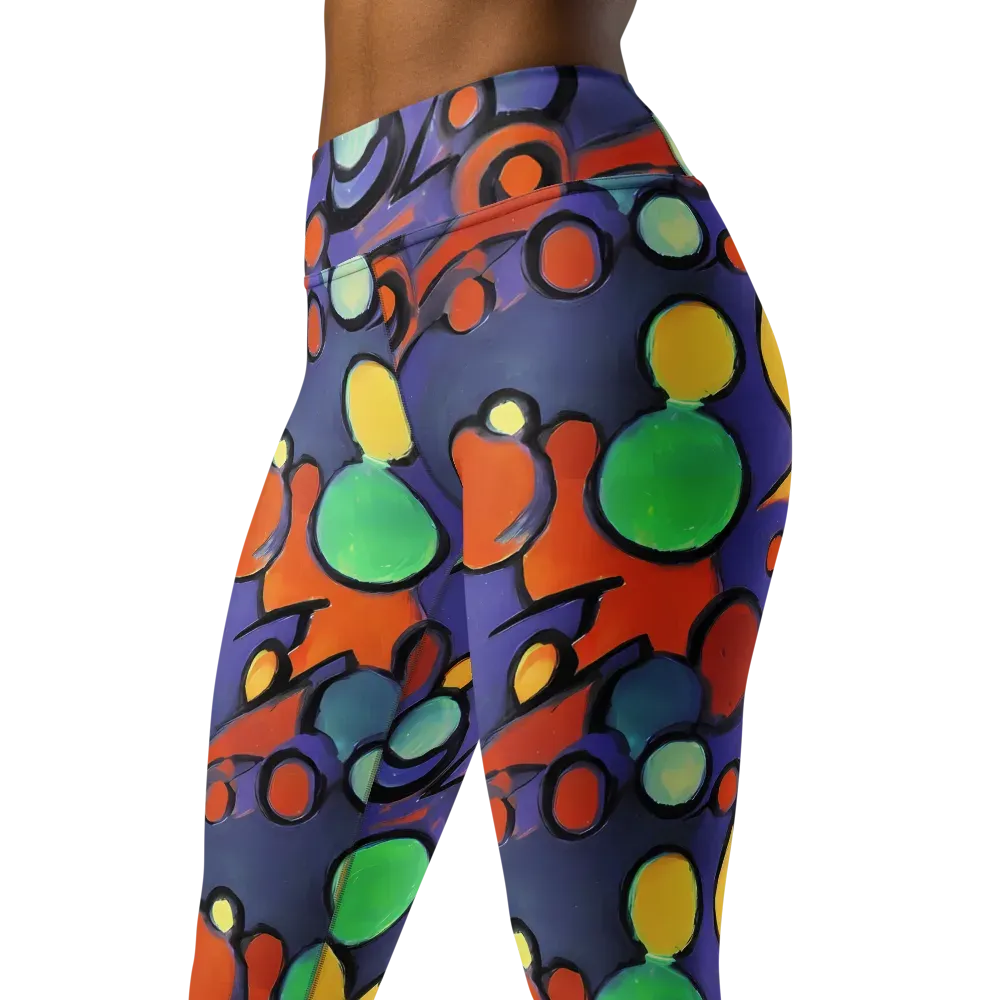 Cosmic Bubblegum on Yoga Leggings — Left Front