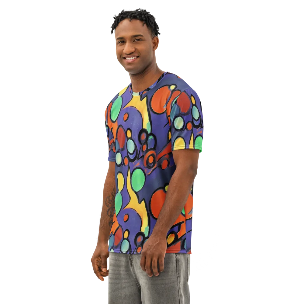 Cosmic Bubblegum on Men's Cotton Crew Neck T-Shirt — Left Front