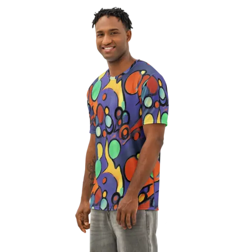 Cosmic Bubblegum on a Men's Cotton Crew Neck T-Shirt