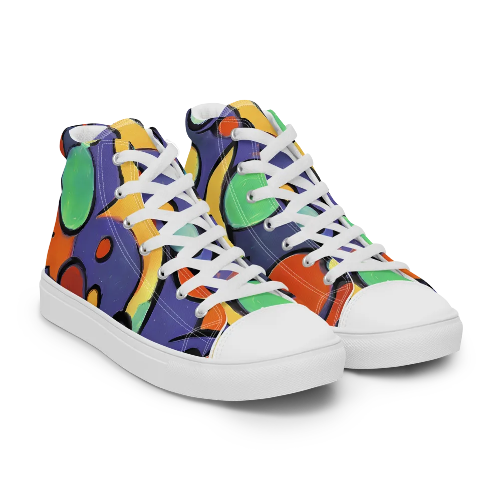 Cosmic Bubblegum on Men's High Top Canvas Shoes — Right Front