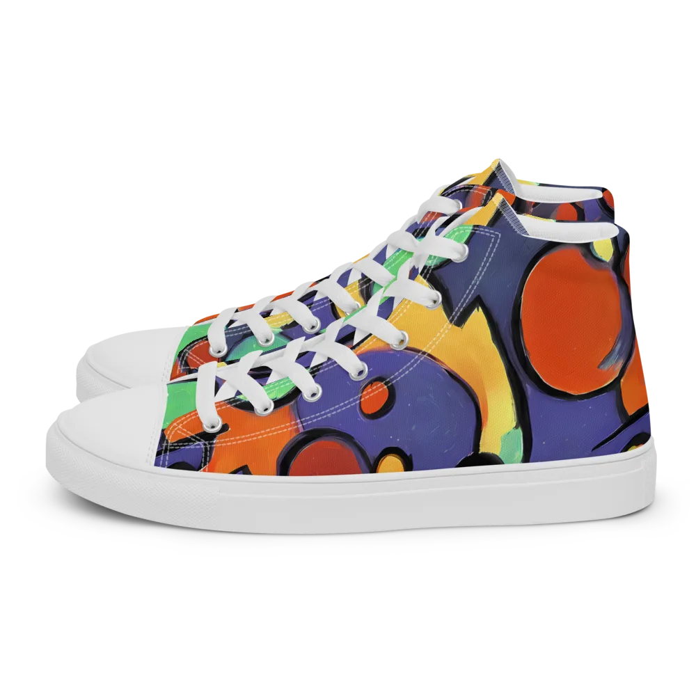 Cosmic Bubblegum on Men's High Top Canvas Shoes — Left