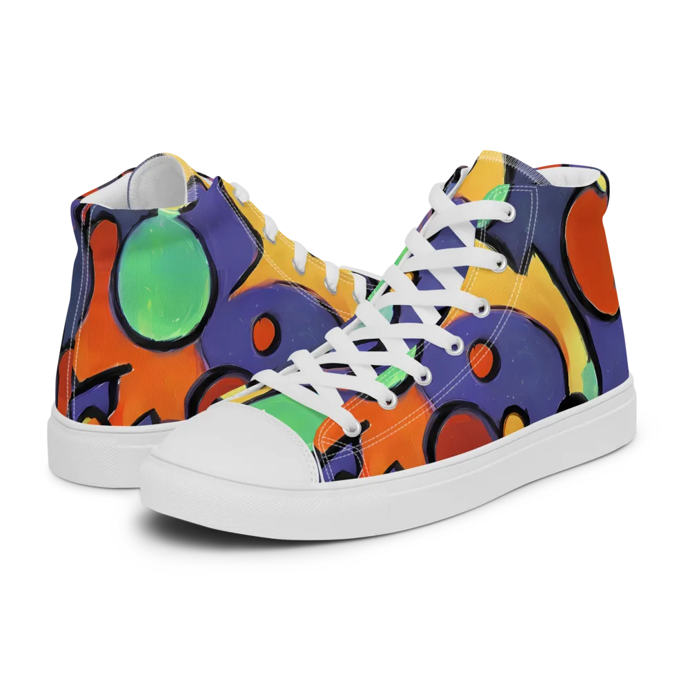 Cosmic Bubblegum on Men's High Top Canvas Shoes — Left
