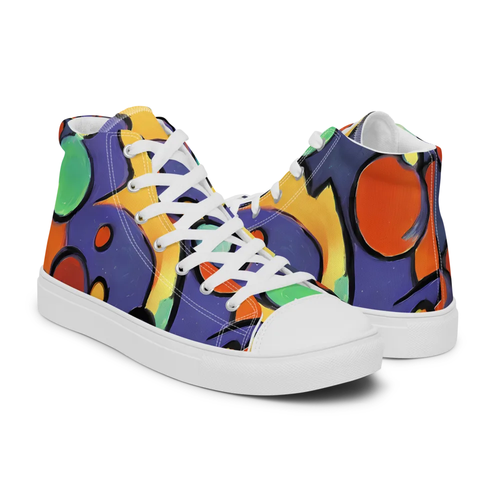Cosmic Bubblegum on Men's High Top Canvas Shoes — Right