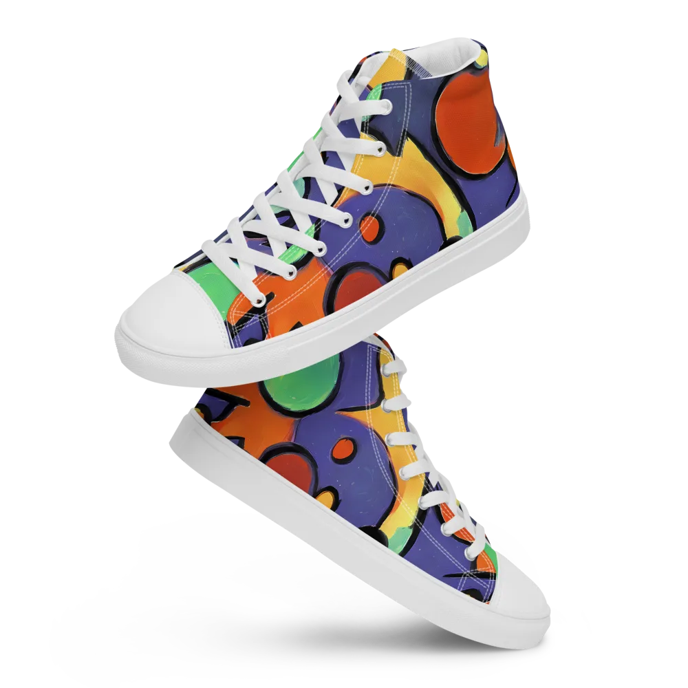 Cosmic Bubblegum on Men's High Top Canvas Shoes — Front
