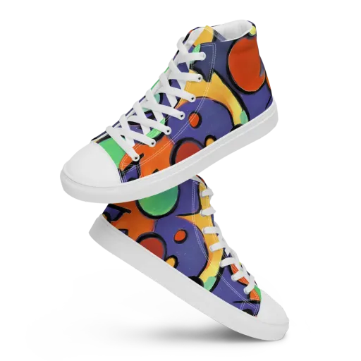 Cosmic Bubblegum on a Men's High Top Canvas Shoes