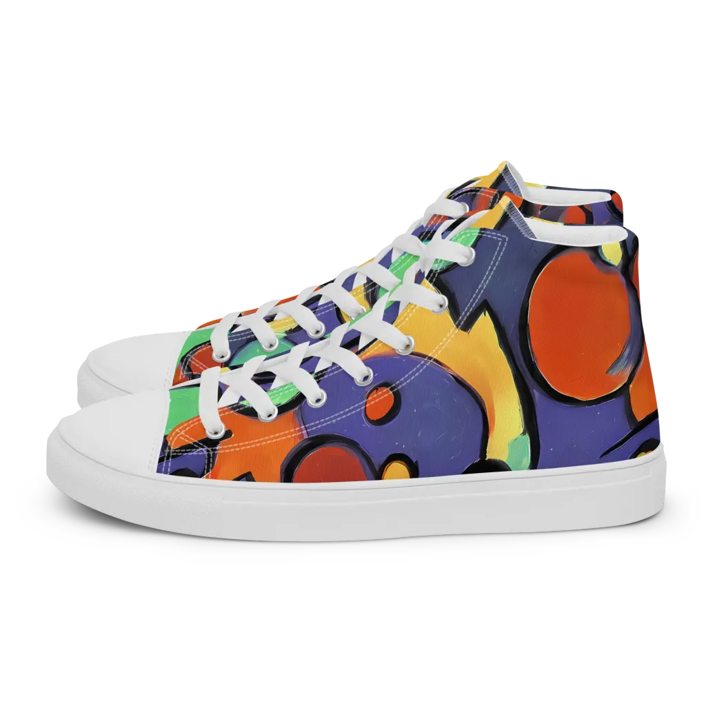 Cosmic Bubblegum on Women's High Top Canvas Shoes — Left