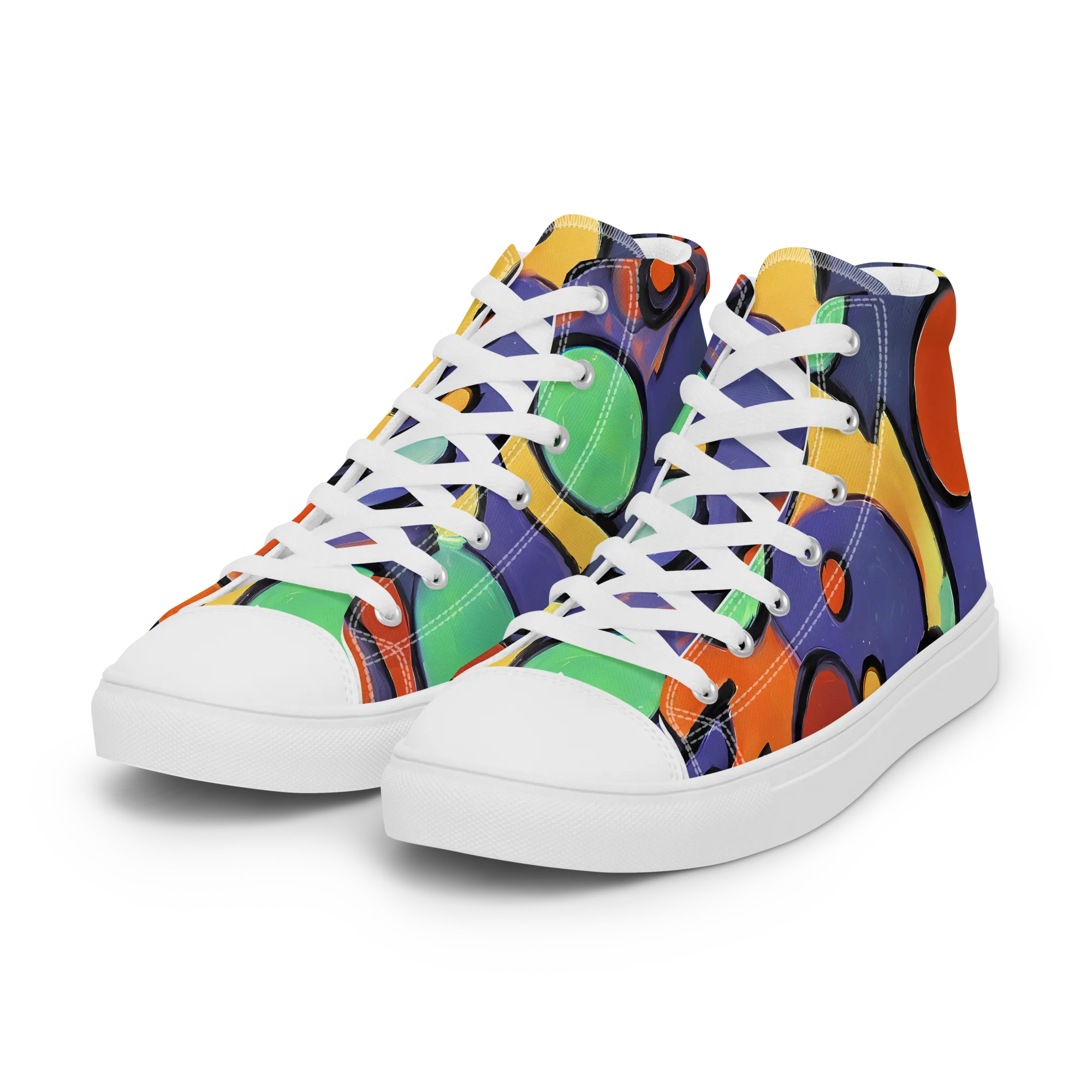Cosmic Bubblegum on Women's High Top Canvas Shoes — Left Front