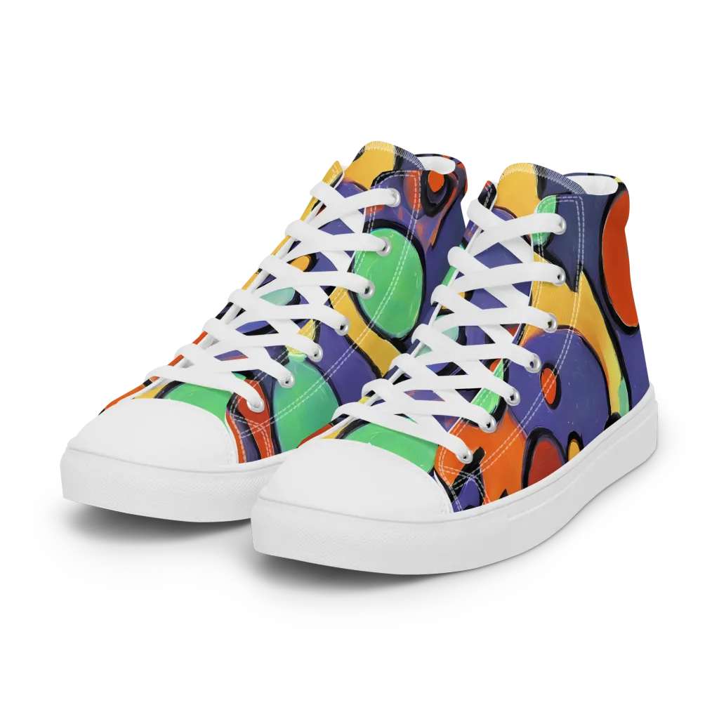 Cosmic Bubblegum on Women's High Top Canvas Shoes — Left Front