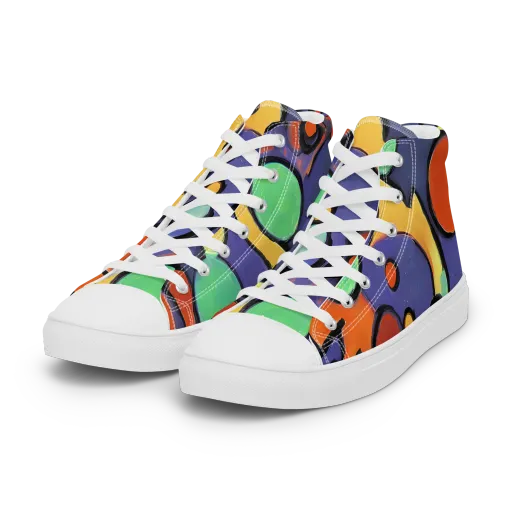 Cosmic Bubblegum on a Women's High Top Canvas Shoes