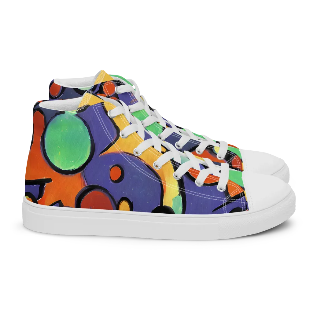 Cosmic Bubblegum on Women's High Top Canvas Shoes — Right