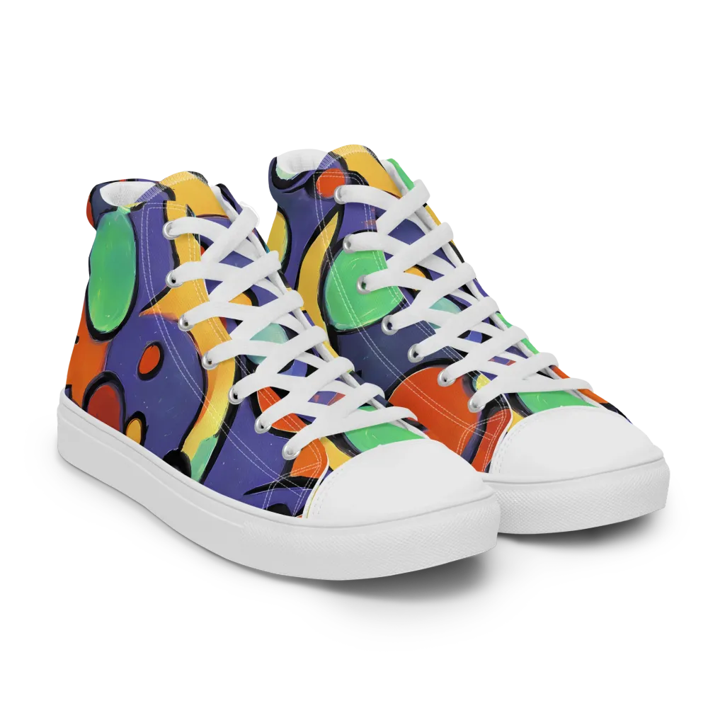 Cosmic Bubblegum on Women's High Top Canvas Shoes — Right Front