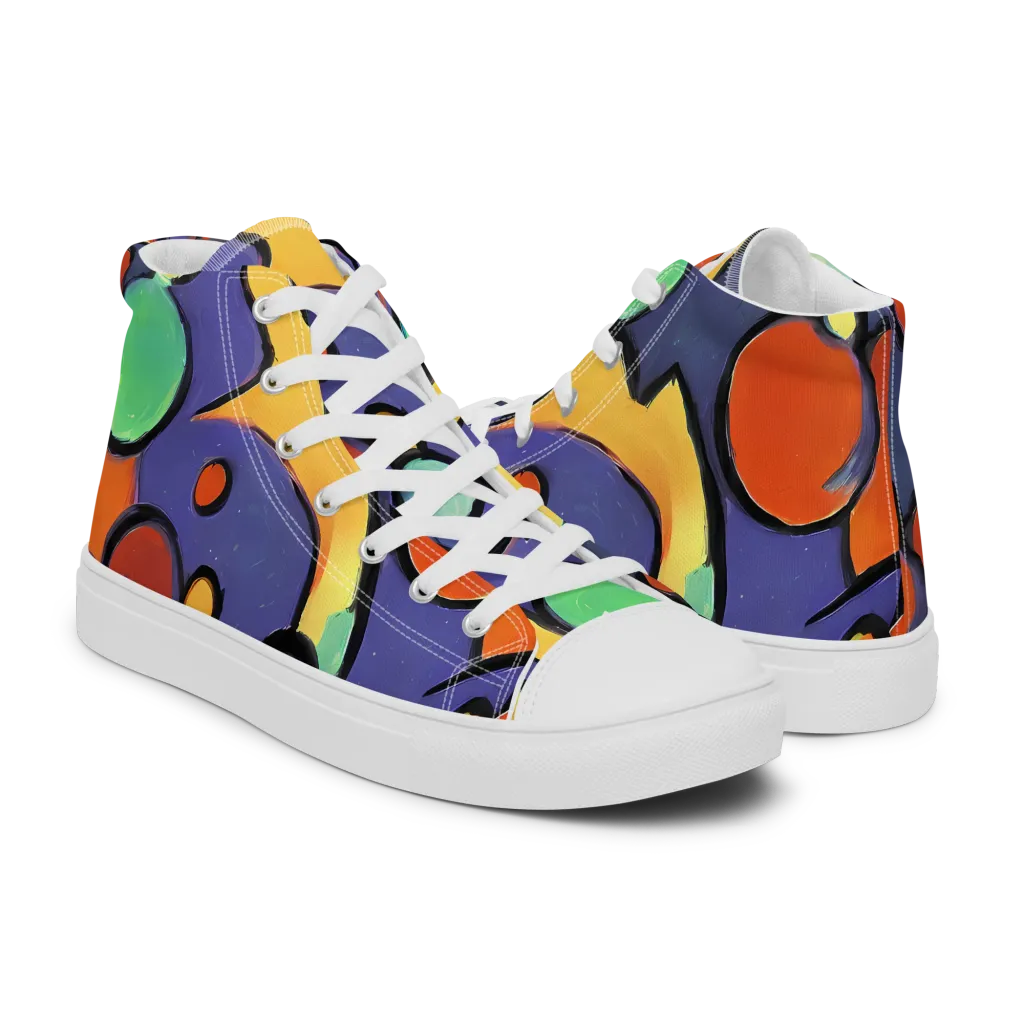 Cosmic Bubblegum on Women's High Top Canvas Shoes — Right