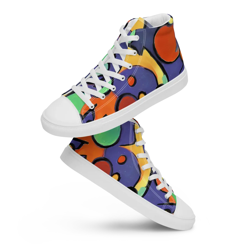 Cosmic Bubblegum on Women's High Top Canvas Shoes — Front