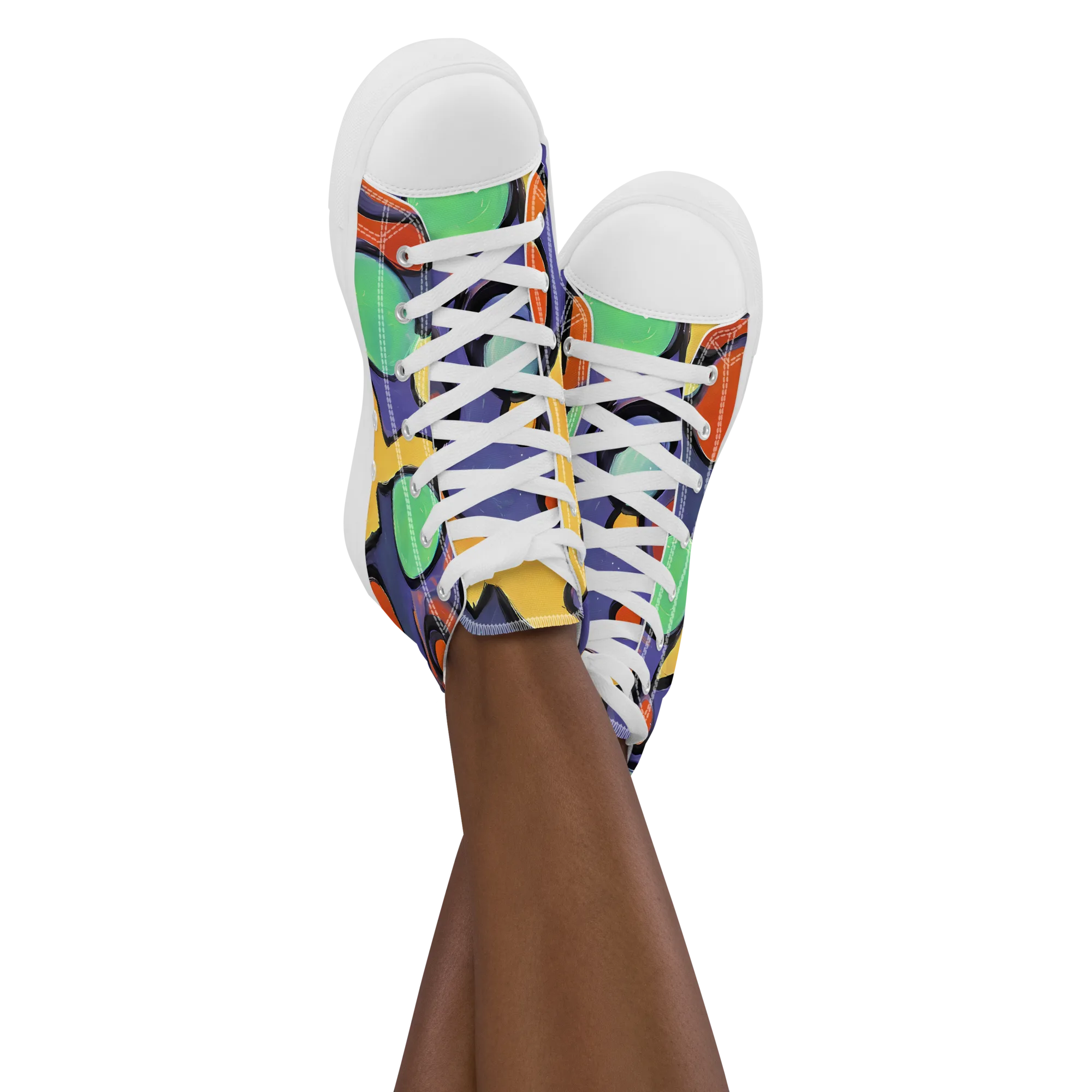 Cosmic Bubblegum on Women's High Top Canvas Shoes — Front