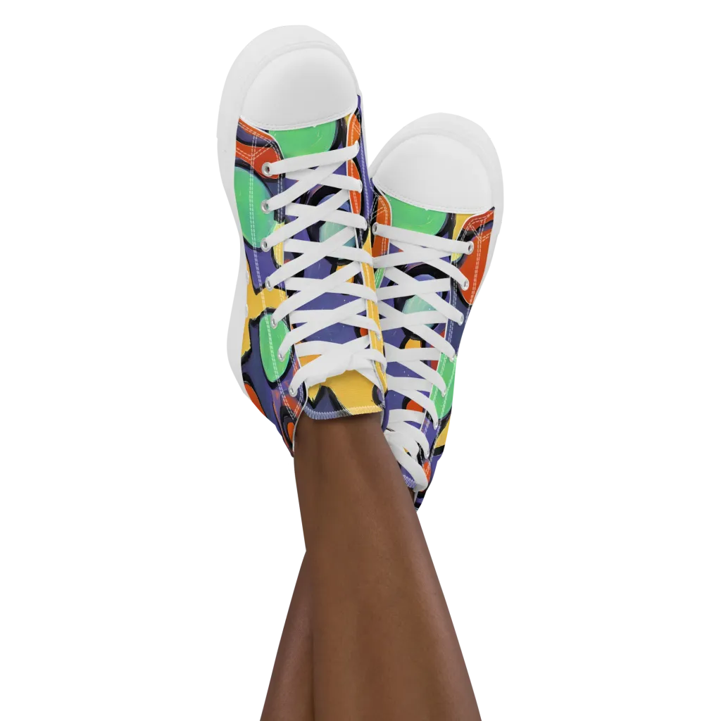 Cosmic Bubblegum on Women's High Top Canvas Shoes — Front