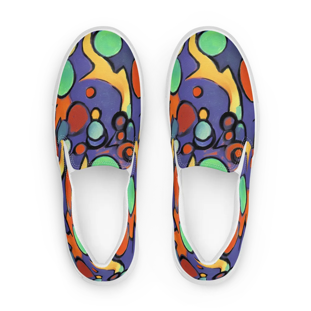 Cosmic Bubblegum on Men's Slip-On Canvas Shoes — Front