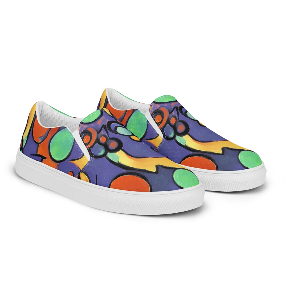 Cosmic Bubblegum on Men's Slip-On Canvas Shoes — Right Front