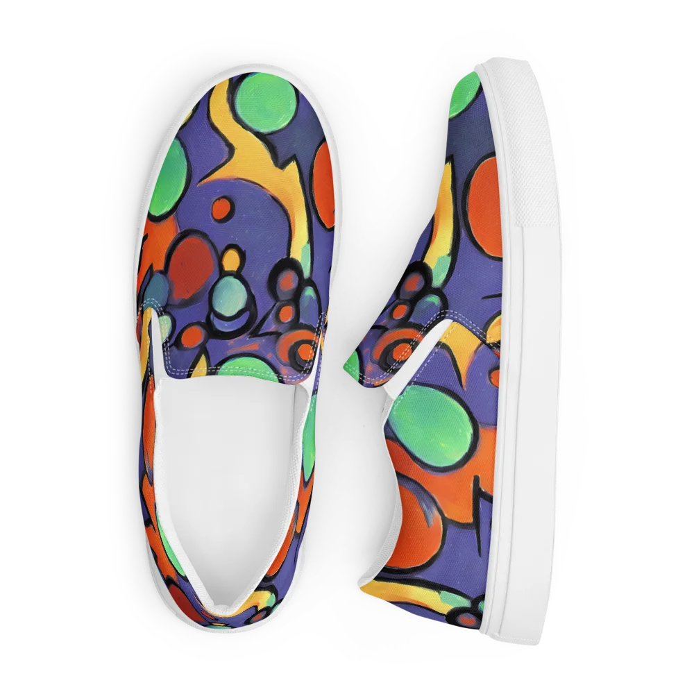 Cosmic Bubblegum on Men's Slip-On Canvas Shoes — Front