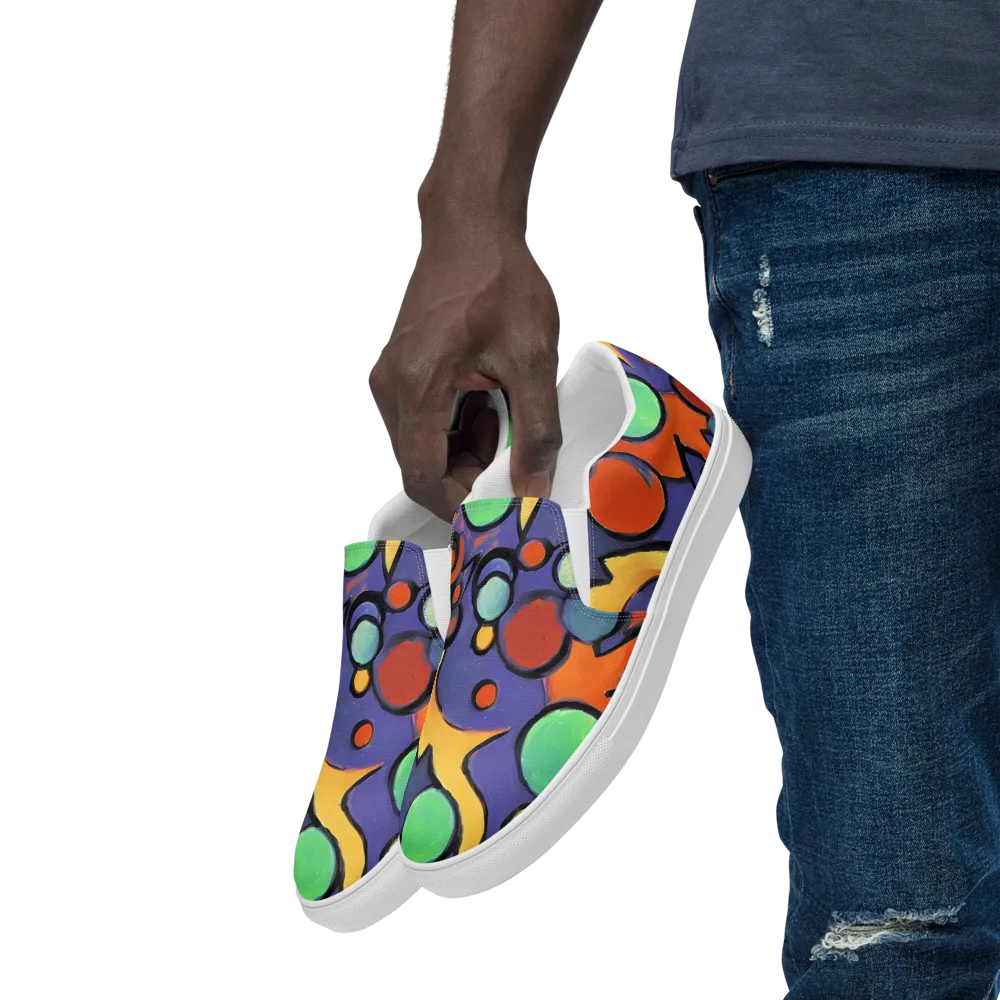 Cosmic Bubblegum on Men's Slip-On Canvas Shoes — Left Front