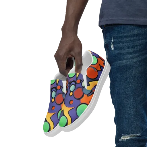 Cosmic Bubblegum on a Men's Slip-On Canvas Shoes