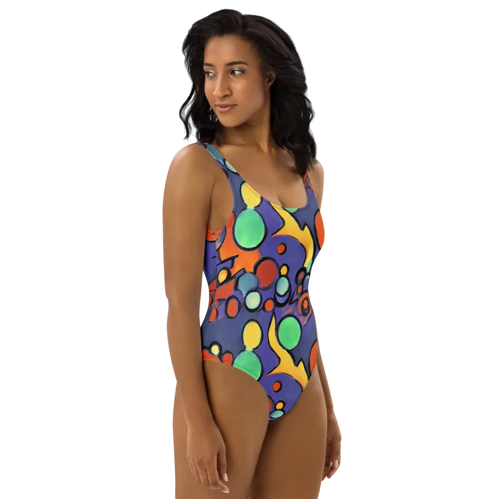 Cosmic Bubblegum on One-Piece Swimsuit — Right