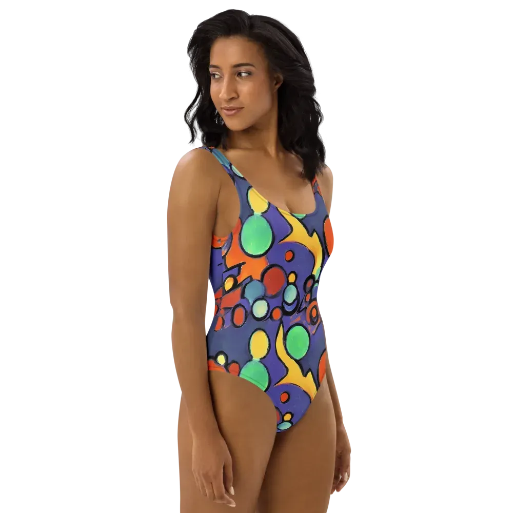 Cosmic Bubblegum on One-Piece Swimsuit — Right