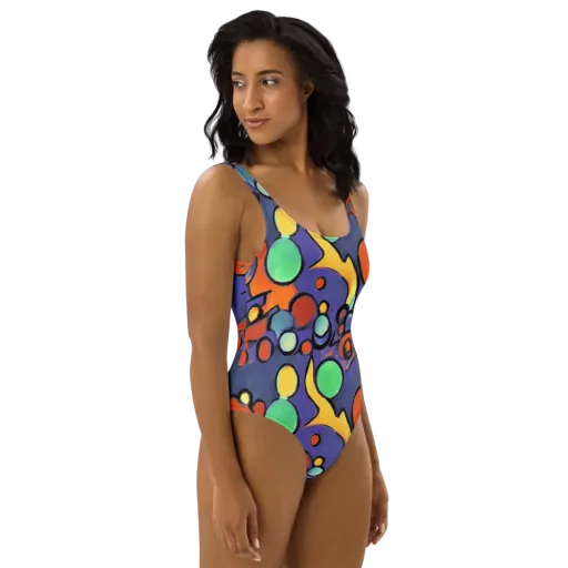 Cosmic Bubblegum on a One-Piece Swimsuit