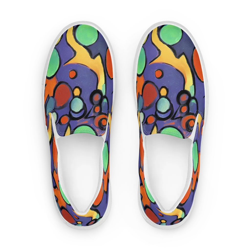 Cosmic Bubblegum on Women's Slip-On Canvas Shoes — Front