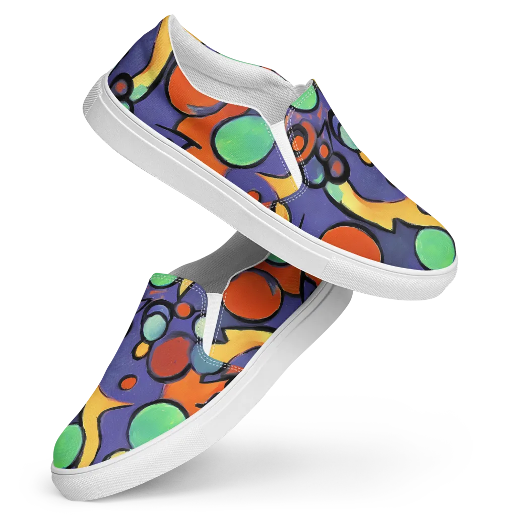 Cosmic Bubblegum on Women's Slip-On Canvas Shoes — Front
