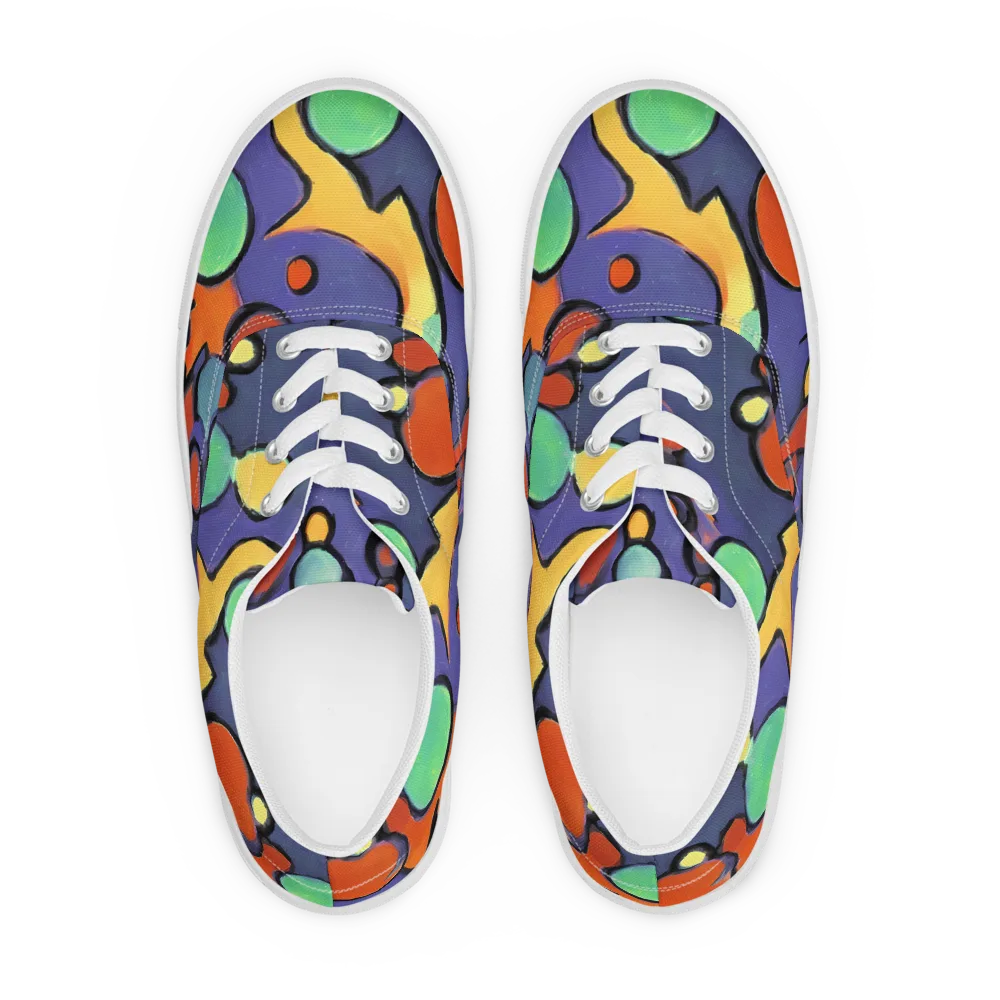Cosmic Bubblegum on Men's Lace-Up Canvas Shoes — Front