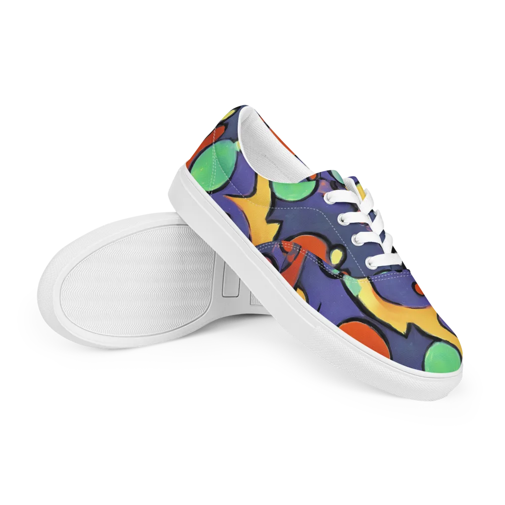 Cosmic Bubblegum on Men's Lace-Up Canvas Shoes — Right Front